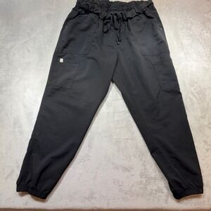 Scrubstar Black Paperbag Waist Jogger Scrub Pants Cargo Pocket Women's L comfort